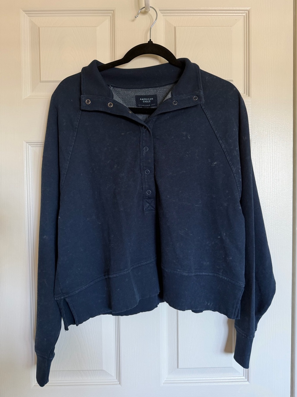 navy blue mineral wash oversized sweatshirt